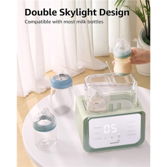 Baby Bottle Warmer, Grownsy 8-in-1 Fast Milk Warmer with Timer Breastmilk - Picture 7 of 8